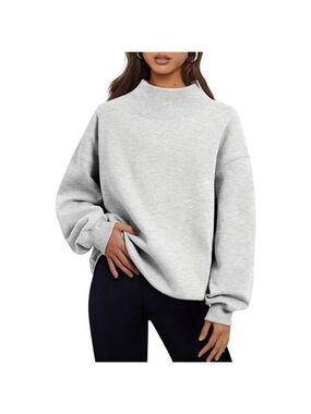 Womens Oversized Sweatshirt Turtleneck Pullover Long Sleeve Fleece Casual Tops
